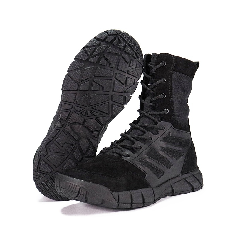 ပေါင်းစပ်ထားသော Tongue Anti-Slip Police Boots